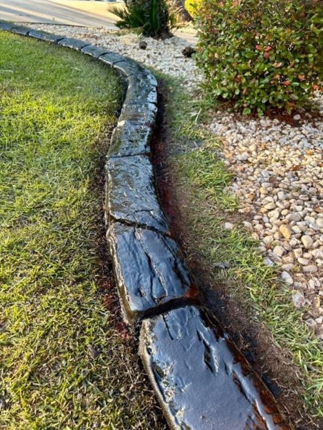 Rustic Drift Hand Carved Curbing style.