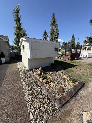 Hand carved concrete curbing for a happy homeowner.
